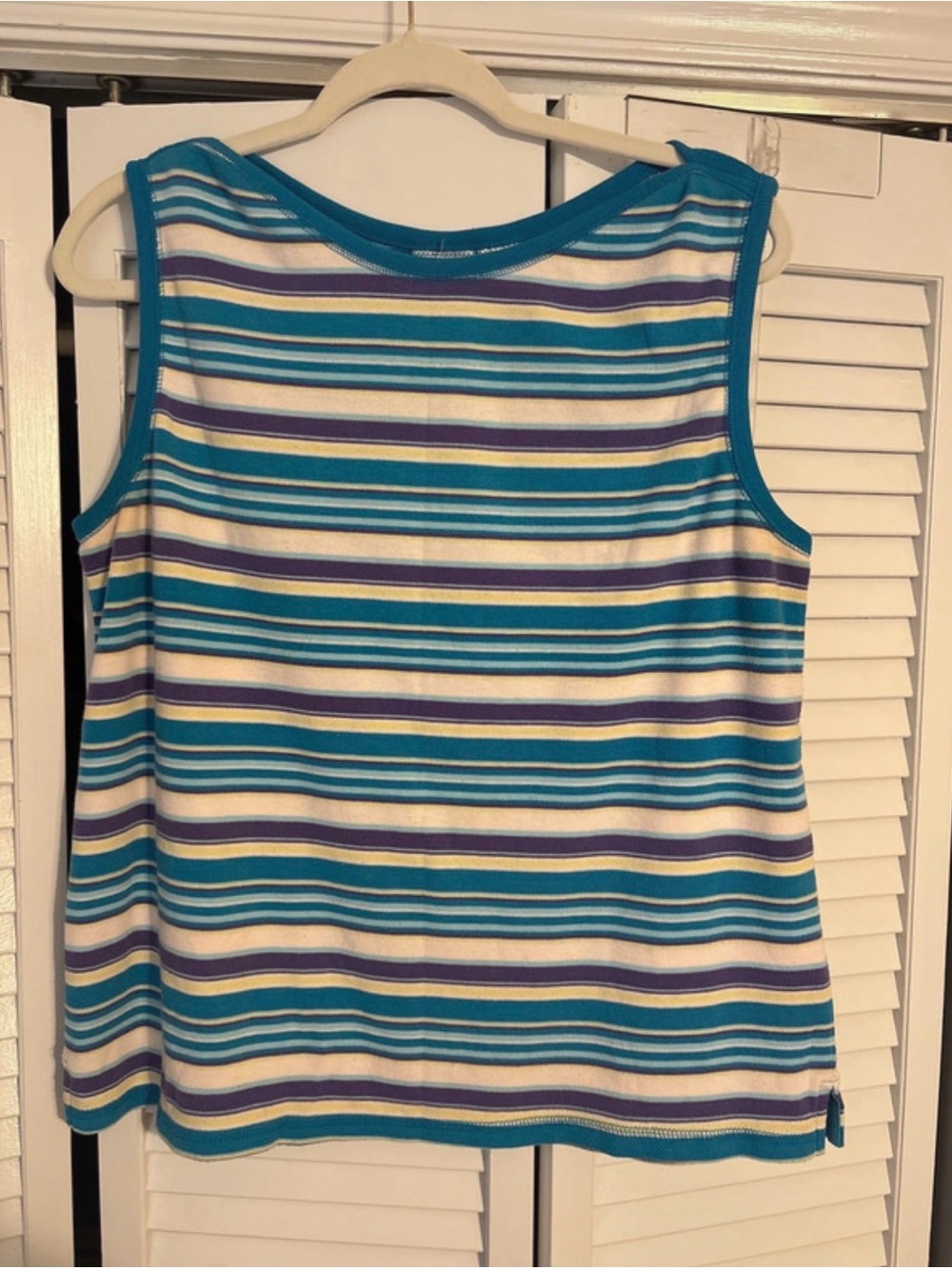 Bobbie Brooks Teal, White & Purple Striped Tank